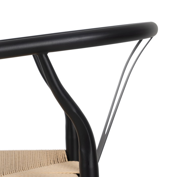 Silla Negro-Natural Metal Salón 54 X 53 X 75 cm (Set de 2)