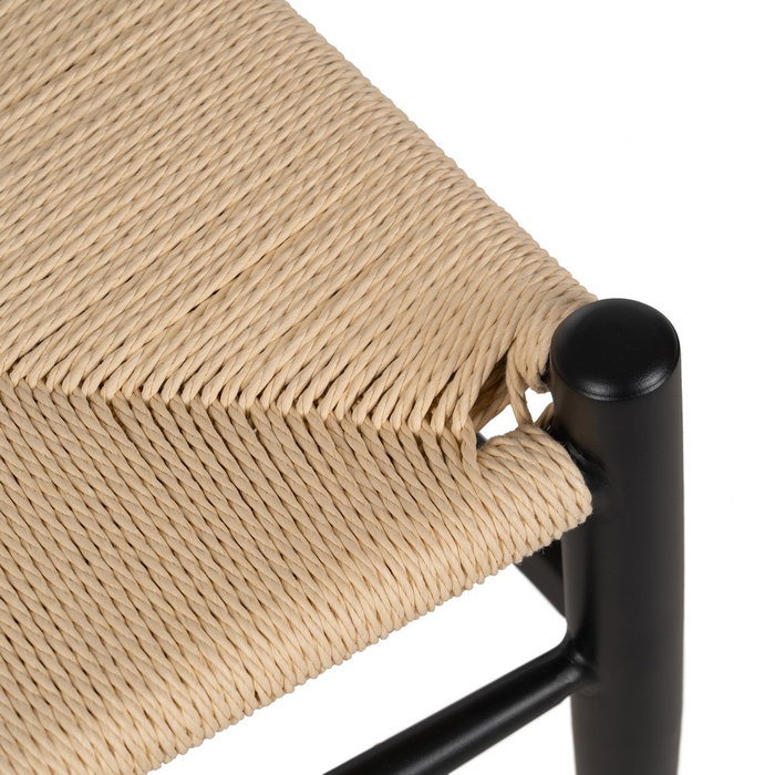 Silla Negro-Natural Metal Salón 54 X 53 X 75 cm (Set de 2)