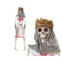 Atosa Figura Decorativa Esqueleto Rey Medieval con Corona y Capa - 40 cm