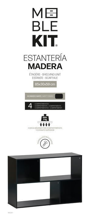 Inde Estantería Cubo/Rectangular 4 Compartimentos Moblekit