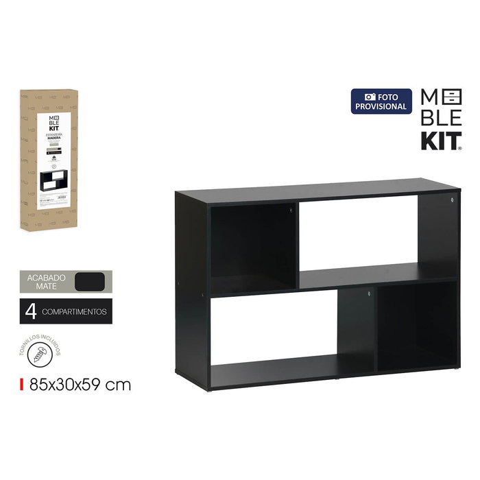 Moblekit Estantería Cuborectangular ISAR de 4 Compartimentos