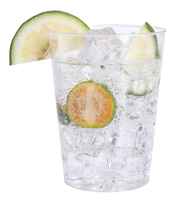 Algon Set 4 Vasos Plástico Transparente 380 ml - Alto 11 cm, Ancho 8 cm (24 Unidades)