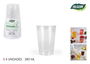 Algon Set 4 Vasos Plástico Transparente 380 ml - Alto 11 cm, Ancho 8 cm (24 Unidades)