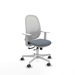 PIQUERAS Y CRESPO Silla de oficina Cilanco con mecanismo Sincro/Traslack, Gris y Blanco