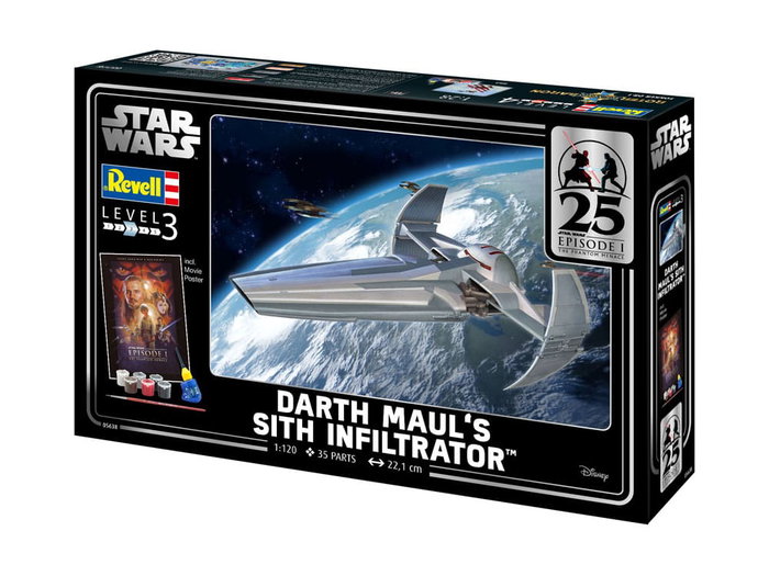 Star Wars Episode I Kit completo de Maqueta 1/120 Darth Maul's Sith Infiltrator 22 cm