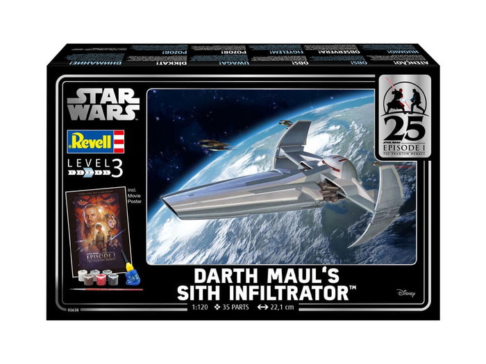 Star Wars Episode I Kit completo de Maqueta 1/120 Darth Maul's Sith Infiltrator 22 cm
