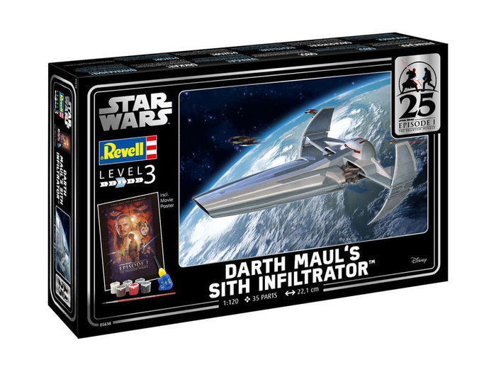Star Wars Episode I Kit completo de Maqueta 1/120 Darth Maul's Sith Infiltrator 22 cm