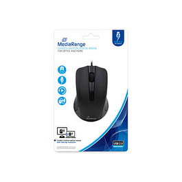 MEDIARANGE MROS210 Ratón óptico con cable Negro