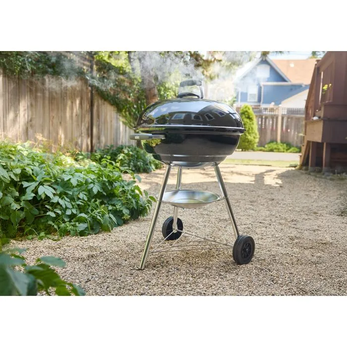 Weber Barbacoa de Carbón Bar-B-Kettle - 57 cm - Termómetro Incorporado - Acero Esmaltado - Para 9 Personas - Color Negro