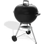 Weber Barbacoa de Carbón Bar-B-Kettle - 57 cm - Termómetro Incorporado - Acero Esmaltado - Para 9 Personas - Color Negro