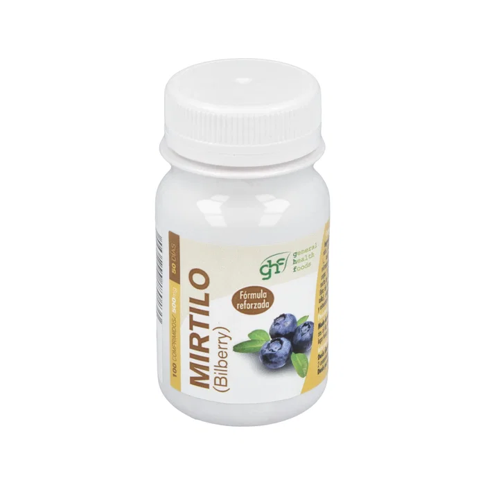 GHF Arándano 500 mg 100 Comprimidos - Extracto de Mirtilo Azul para el Mantenimiento de la Vista GHF Arándano 500 mg 100 Comprimidos - Extracto de Mirtilo Azul para el Mantenimiento de la Vista