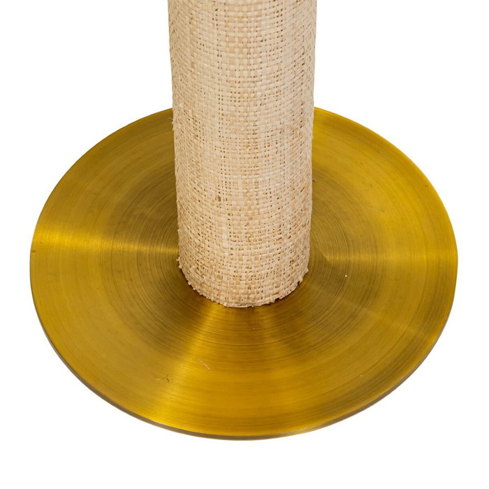 DKD Home Decor Lámpara de Pie de Rafia y Metal Crudo/Dorado 42x42x152 cm