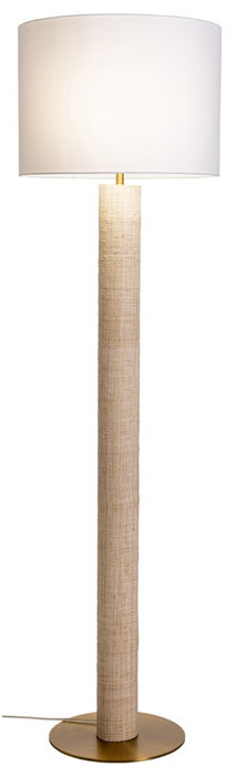 DKD Home Decor Lámpara de Pie Moderna Crudo Dorado 42 x 152 x 42 cm