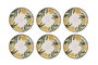 Hermia Platos de Postre Lemon Leaf Amarillo, Blanco y Verde Porcelana Juego de 6 19.3 cm