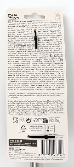 Masterchef Cuchara Pasta 37.3 cm Acero Inoxidable y Silicona (24 Unidades)