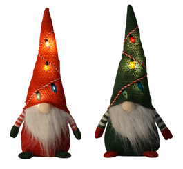 DKD Home Decor Figura LED Elfo en Poliéster Surtido de 2, 35 cm