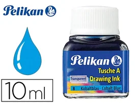 Pelikan Tinta China Azul Cobalto Bote 10 ml para Dibujar y Pintar