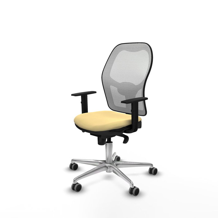 PIQUERAS Y CRESPO Silla de oficina Jorquera con mecanismo Sincro, Similpiel Crema y Malla Blanca PIQUERAS Y CRESPO Silla de oficina Jorquera con mecanismo Sincro, Similpiel Crema y Malla Blanca