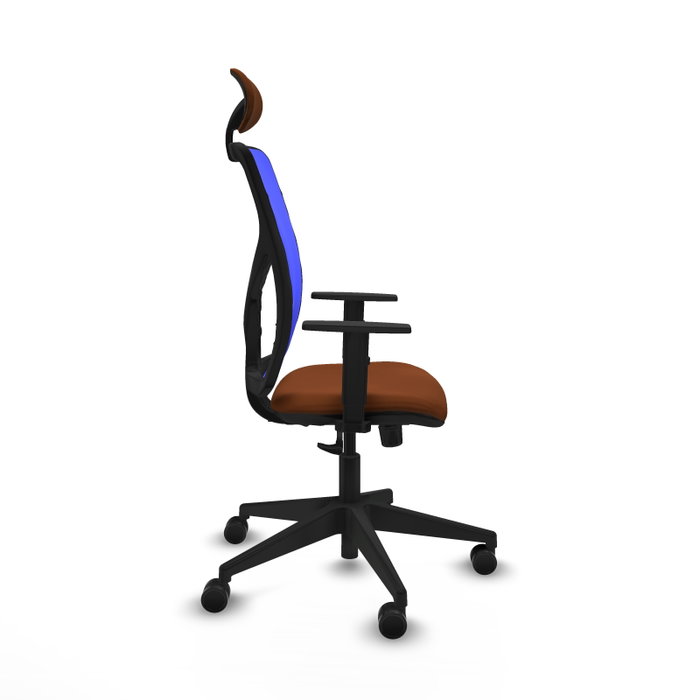 PIQUERAS Y CRESPO Silla de oficina Motilla con mecanismo Sincro, Marrón y Azul PIQUERAS Y CRESPO Silla de oficina Motilla con mecanismo Sincro, Marrón y Azul
