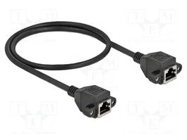 DeLOCK Cable de extensión de red Cat.6A S/FTP RJ45 hembra a RJ45 hembra 50 cm negro