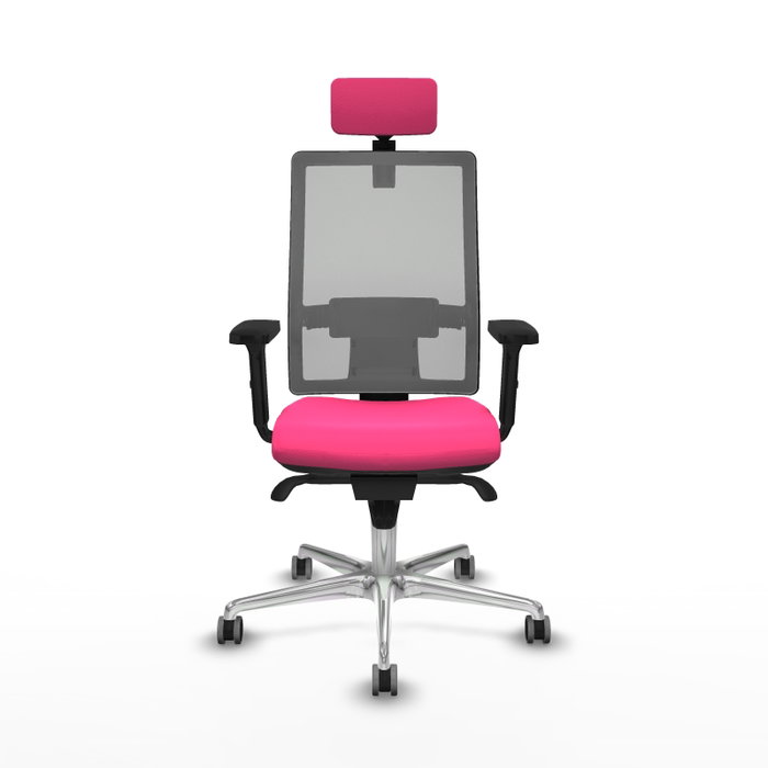 PIQUERAS Y CRESPO Silla de oficina Horna Rosa y Gris con Mecanismo Sincro