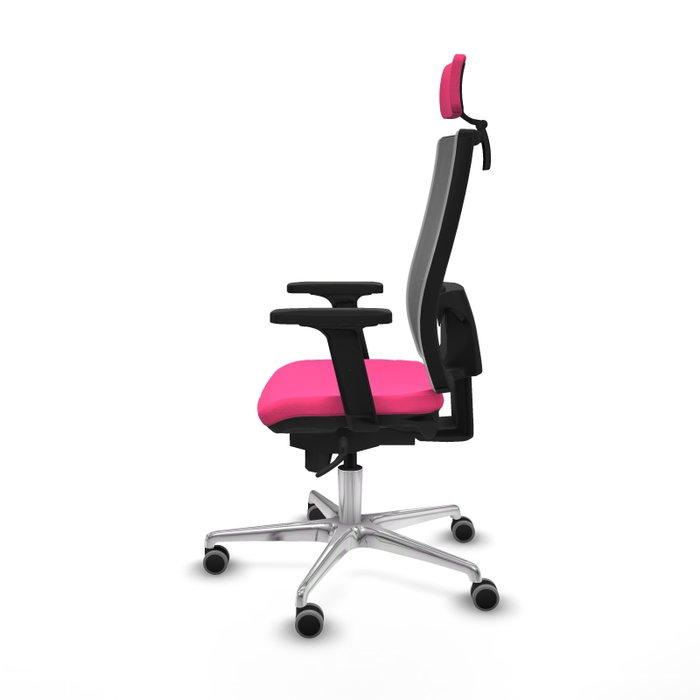 PIQUERAS Y CRESPO Silla de oficina Horna Rosa y Gris con Mecanismo Sincro