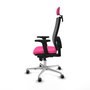 PIQUERAS Y CRESPO Silla de oficina Horna Rosa y Gris con Mecanismo Sincro
