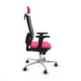 PIQUERAS Y CRESPO Silla de oficina Horna Rosa y Gris con Mecanismo Sincro