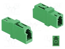 DeLOCK Acoplador de fibra óptica LC Simplex hembra a LC Simplex hembra APC verde