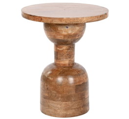 DKD Home Decor Mesita Auxiliar de Mango Marrón