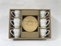 DKD Home Decor Set de Café de 6 Piezas de Porcelana con Bambú, Blanco