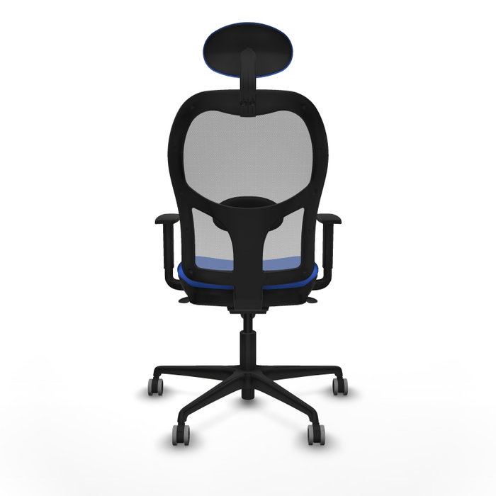 PIQUERAS Y CRESPO Silla de oficina Jorquera con mecanismo Sincro, Tela Azul y Malla Gris
