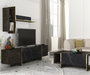 Hanah Home Veyron Set 1 Conjunto de Muebles de Salón, Tablero de Partículas Recubierto de Melamina, Negro y Dorado, 148 Caracteres
