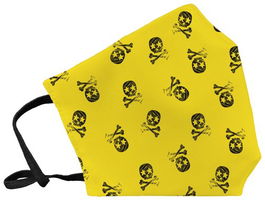 Mascarilla De Proteccion Reutilizable Fuli Grande Talla L Skull Amarillo
