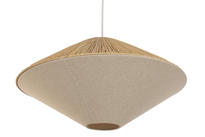 DKD Home Decor Lámpara de Techo de Rafia y Poliéster Natural 58x58x115 cm DKD Home Decor Lámpara de Techo de Rafia y Poliéster Natural 58x58x115 cm