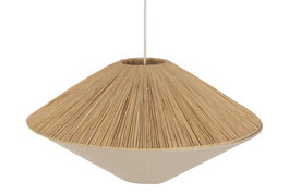 DKD Home Decor Lámpara de Techo de Rafia y Poliéster Natural 58x58x115 cm