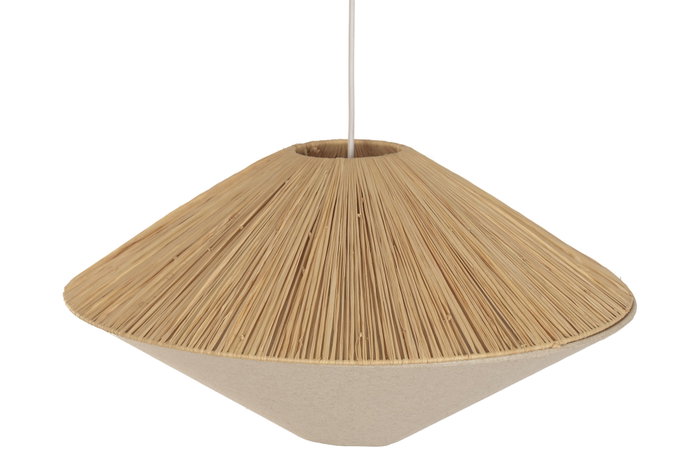DKD Home Decor Lámpara de Techo de Rafia y Poliéster Natural 58x58x115 cm DKD Home Decor Lámpara de Techo de Rafia y Poliéster Natural 58x58x115 cm