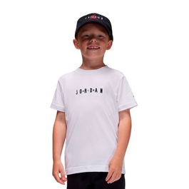 Camiseta de Manga Corta Infantil Jordan Mj Wordmark Emb Crew Blanco S