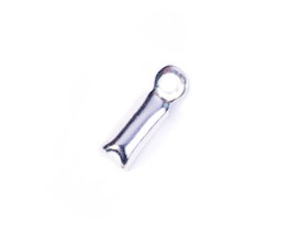 Innspiro Terminal metálico semitubo con anilla plateado 3,1x7,3x2,0mm