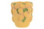 DKD Home Decor Lemon25 Jarrón Tropical Amarillo Verde Cemento 20x20x23 cm (4 Unidades)