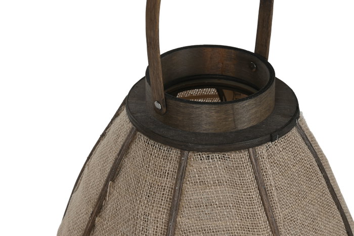 DKD Home Decor Portavelas Scandi Yute Bambú Natural 34 x 34 x 74 cm