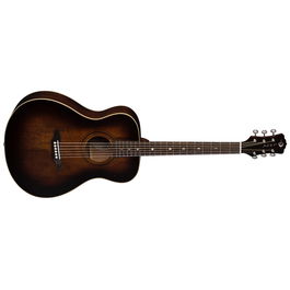 Luna Guitarra Folk Maciza Abeto Vintage Distressed Brownburst Cuerpo Folk