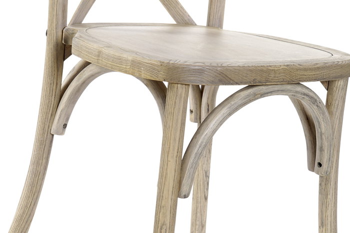 DKD Home Decor Silla Crossback de Madera de Olmo Natural Apilable