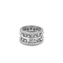 Police PEJLF2010641 Anillo de Acero Inoxidable Gris Talla 55
