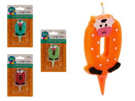Arte Regal Vela Cumpleaños Animales Surtidos Colores 7 x 3.5 x 1 cm (Set de 72)