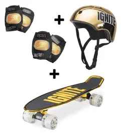 Mondo Urban Slide Set - IGNITE Combo Set Tyro Monopatín y Protecciones - Dorado MON8001011255689