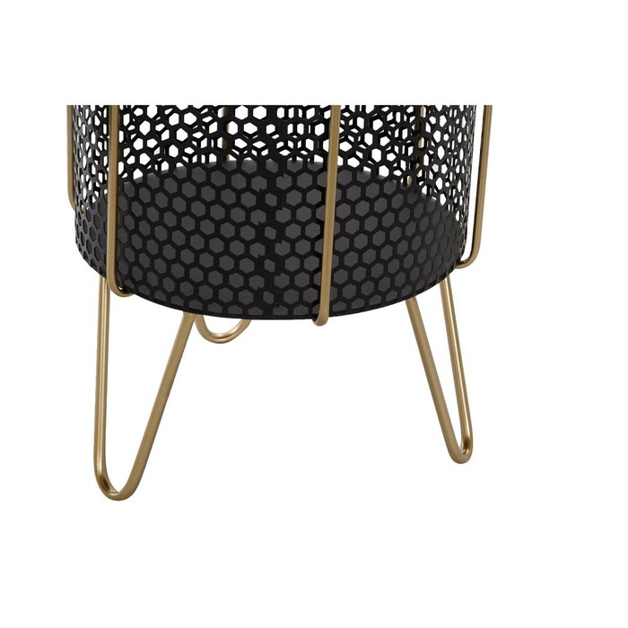 DKD Home Decor Set de 2 Maceteros de Metal Negros