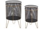 DKD Home Decor Set de 2 Maceteros de Metal Negros
