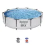 Bestway Steel Pro Max - Piscina Sobre Suelo Tubular 305x76 cm con Depuradora de Cartucho de 1249 L/h y Capacidad 4678 Litros