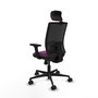 PIQUERAS Y CRESPO Silla de oficina Yunquera con mecanismo Sincro, Morado y Negro